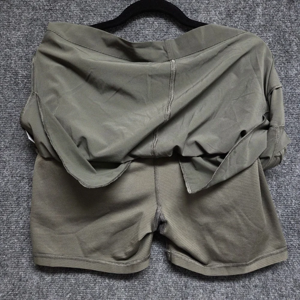 Athleta Soho Skort Womens 8 Green Skirt Shorts Pockets Side Slits Elastic Waist